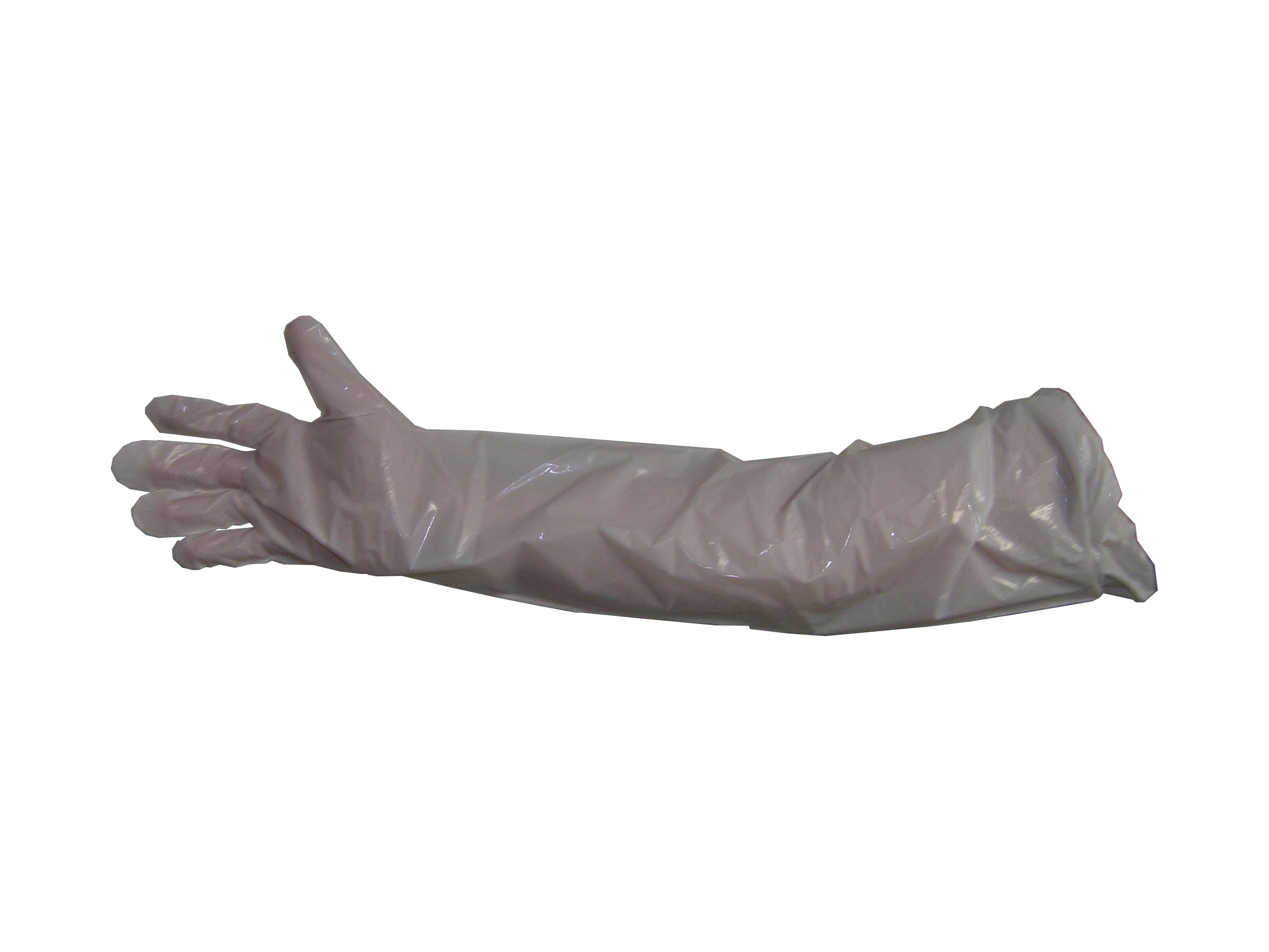(image for) 34" Polyethylene glove, 1.5 mil Shoulder length, elastic, 1000 c